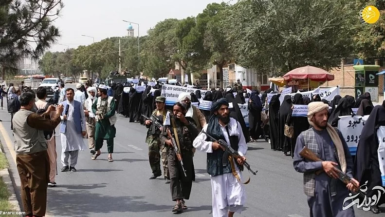 (تصاویر) تظاهرات زنان هوادار طالبان